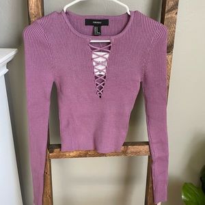NWT Forever 21 Purple Long Sleeve knit top -  M